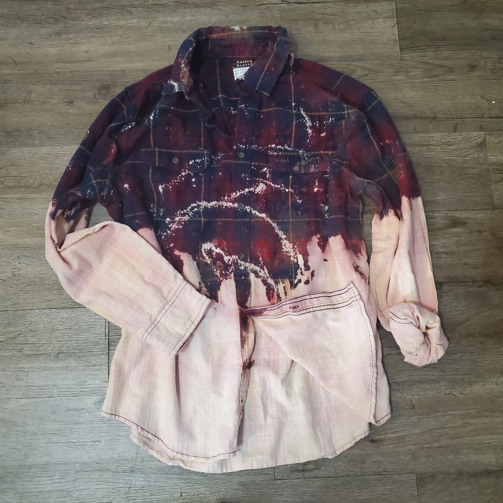 Red & Blue Distressed Flannel